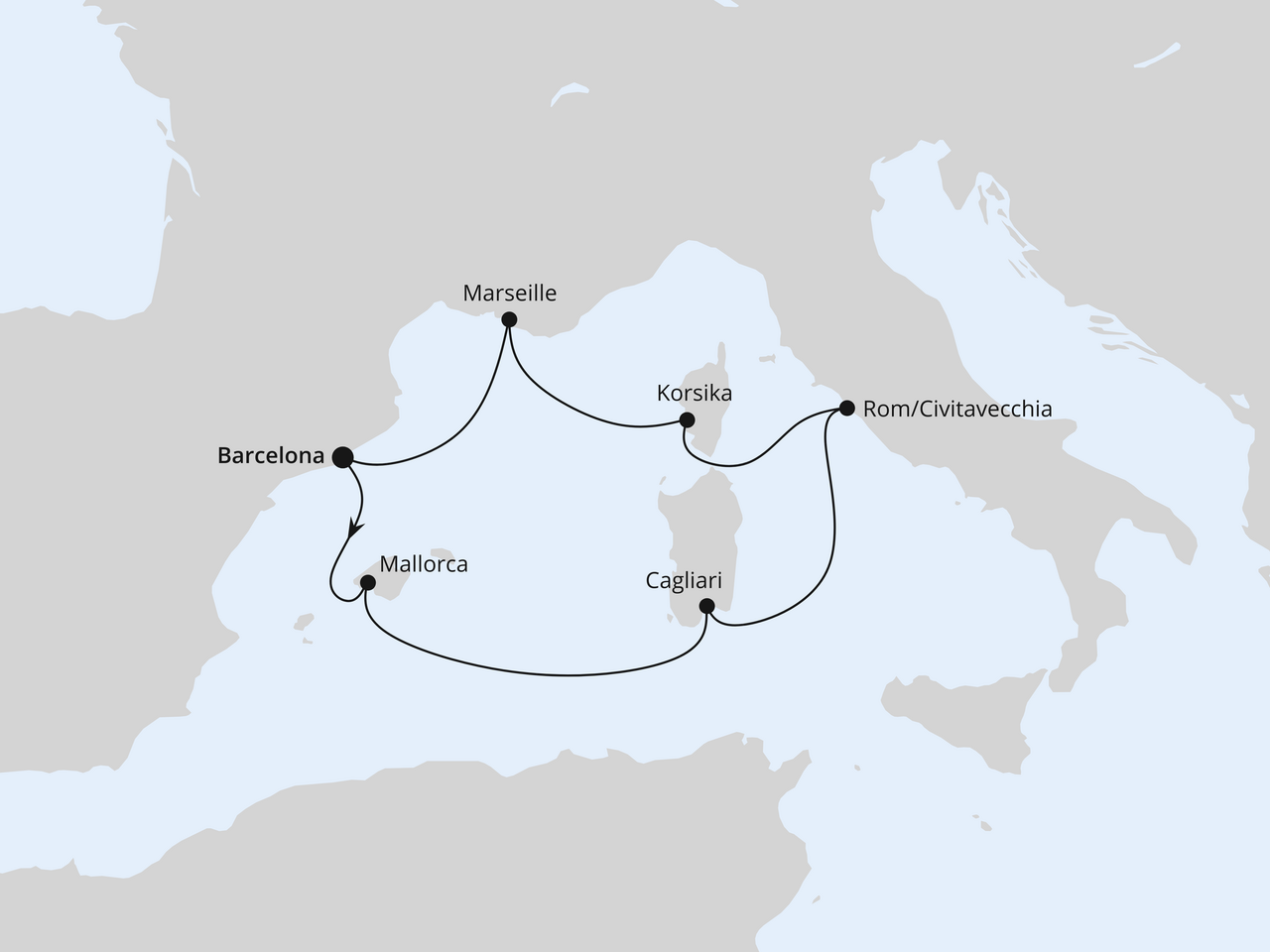 Mediterrane Schätze mit Sardinien ab Barcelona