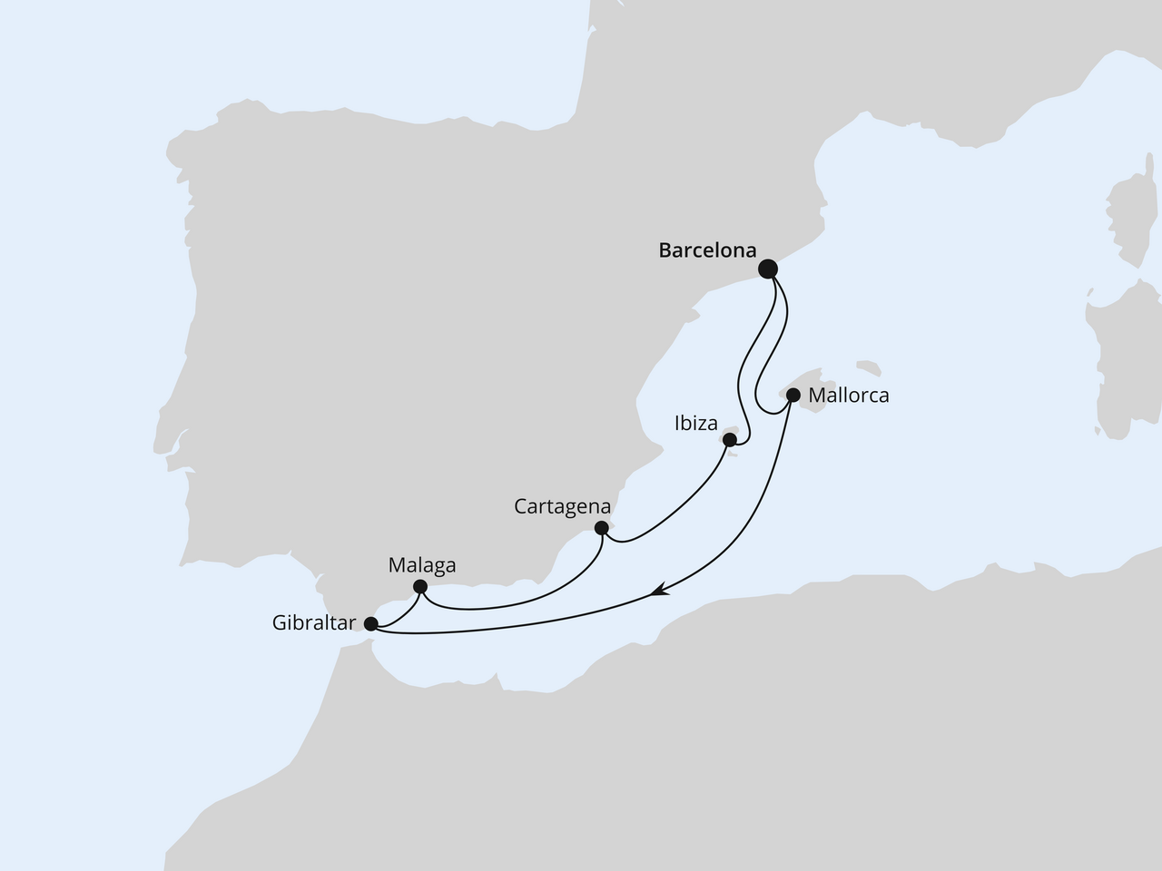 Mediterrane Schätze mit Gibraltar ab Barcelona