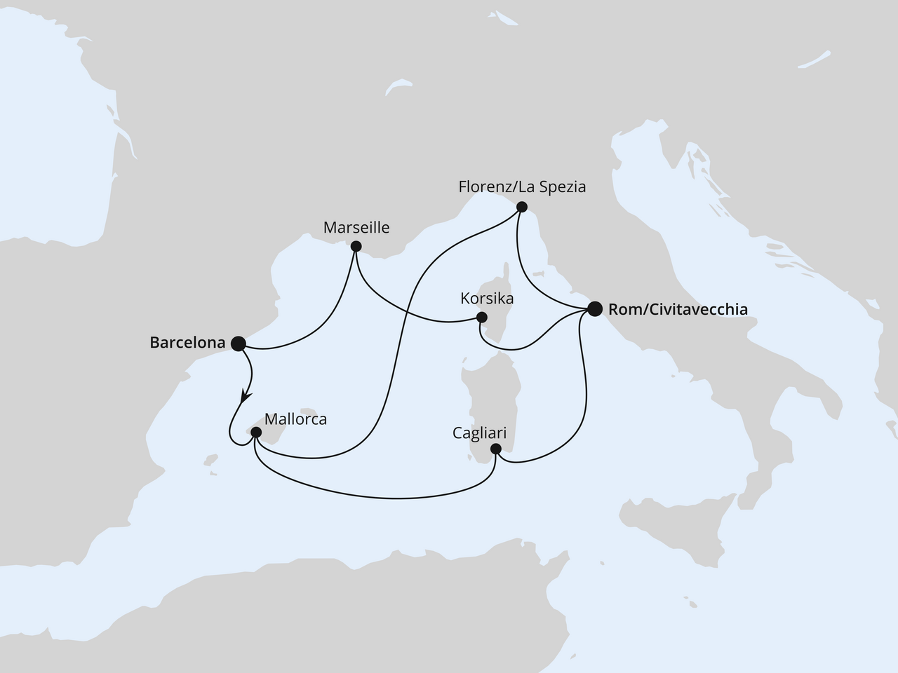 Spanien, Frankreich & Italien ab Barcelona 2